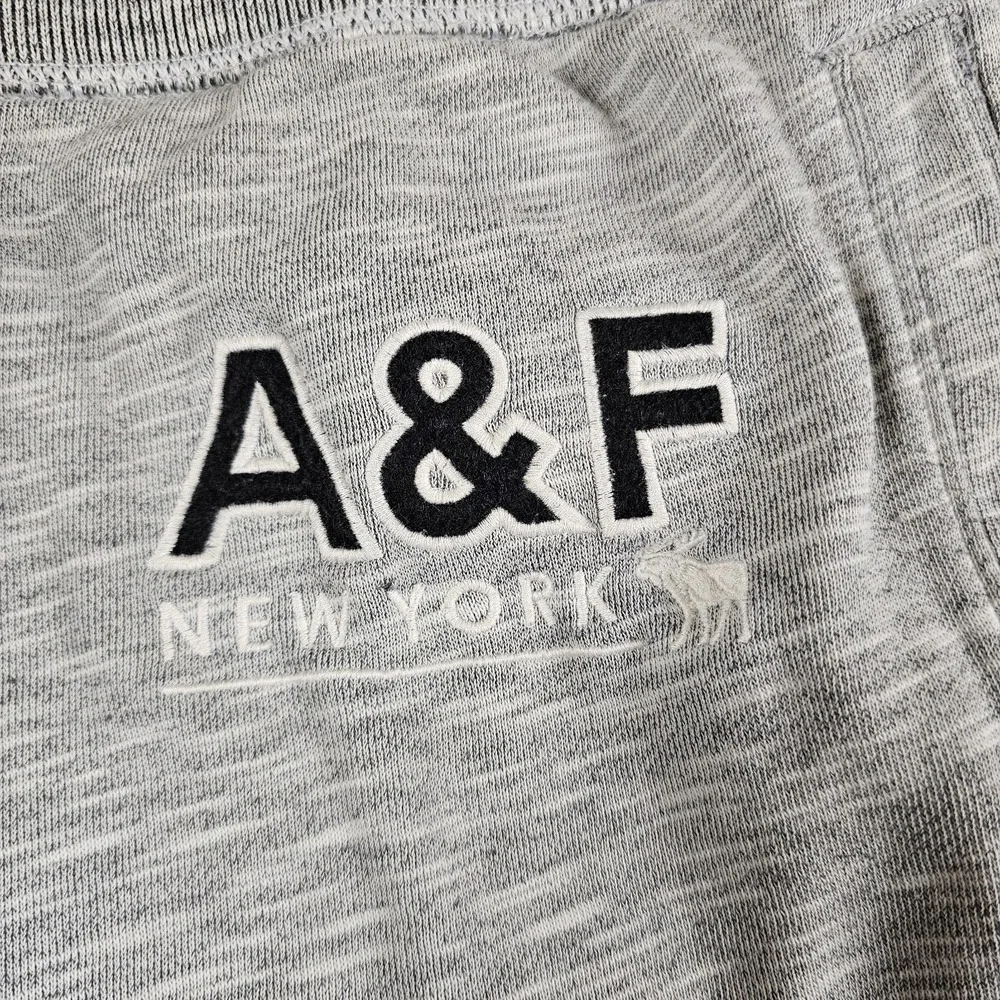 Y2K Abercrombie & Fitch Joggers Mens Extra Large Heather Gray A&F New York Logo